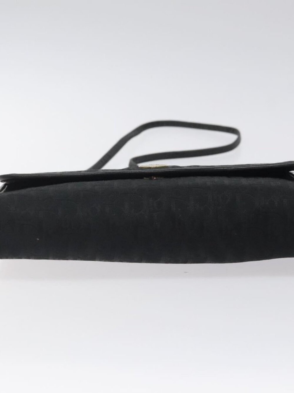 Christian Dior Trotter Canvas Shoulder Bag Black Gold Auth BA1830 - Picture 6 of 16